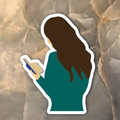 Girl reading Book Vinyl Sticker – (Waterproof)